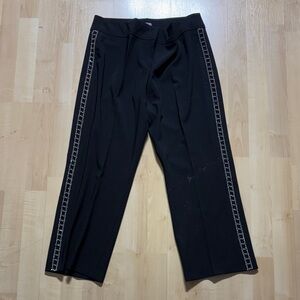 Sophisticated Black Dress Pants with Side Accents